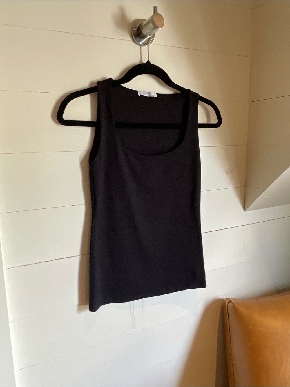 Two Zara Scoop Neck Tank Tops Black and White